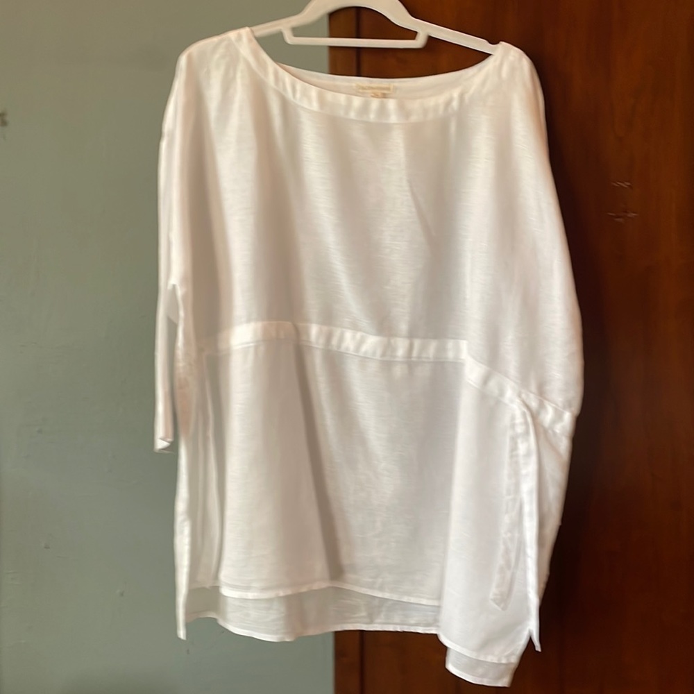 Eileen Fisher white linen top